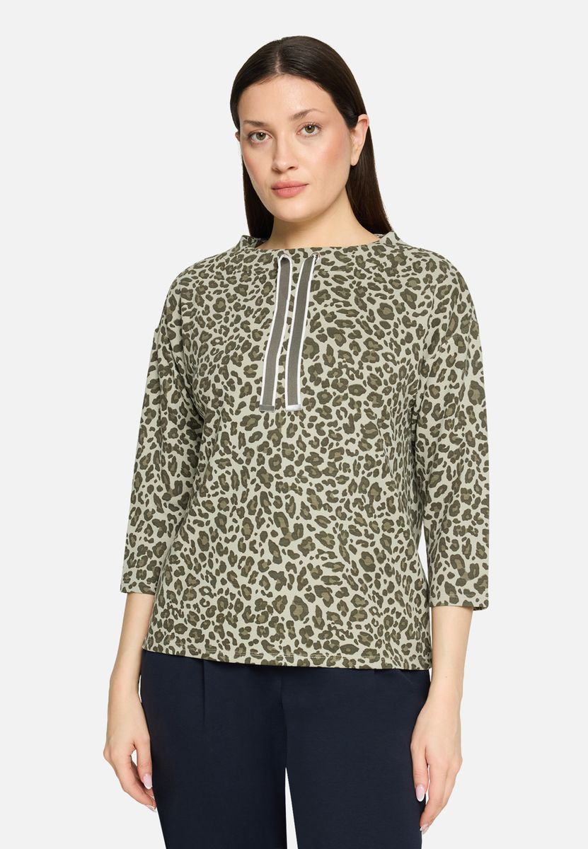 Sweatshirt mit Leopardenmuster und Dreiviertelärmeln