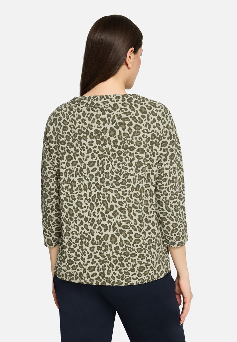 Sweatshirt mit Leopardenmuster und Dreiviertelärmeln