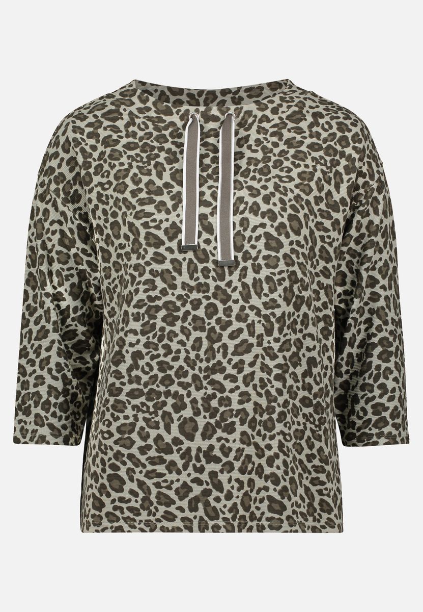 Sweatshirt mit Leopardenmuster und Dreiviertelärmeln