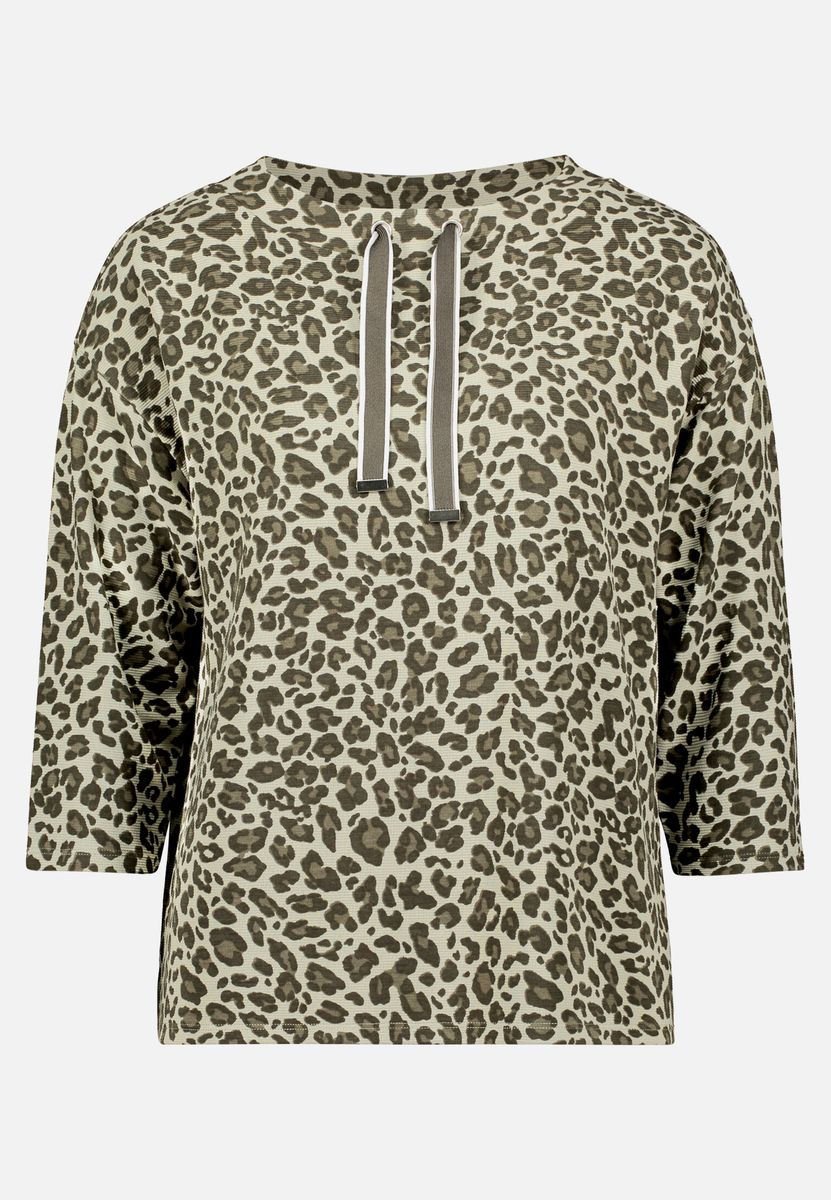 Sweatshirt mit Leopardenmuster und Dreiviertelärmeln