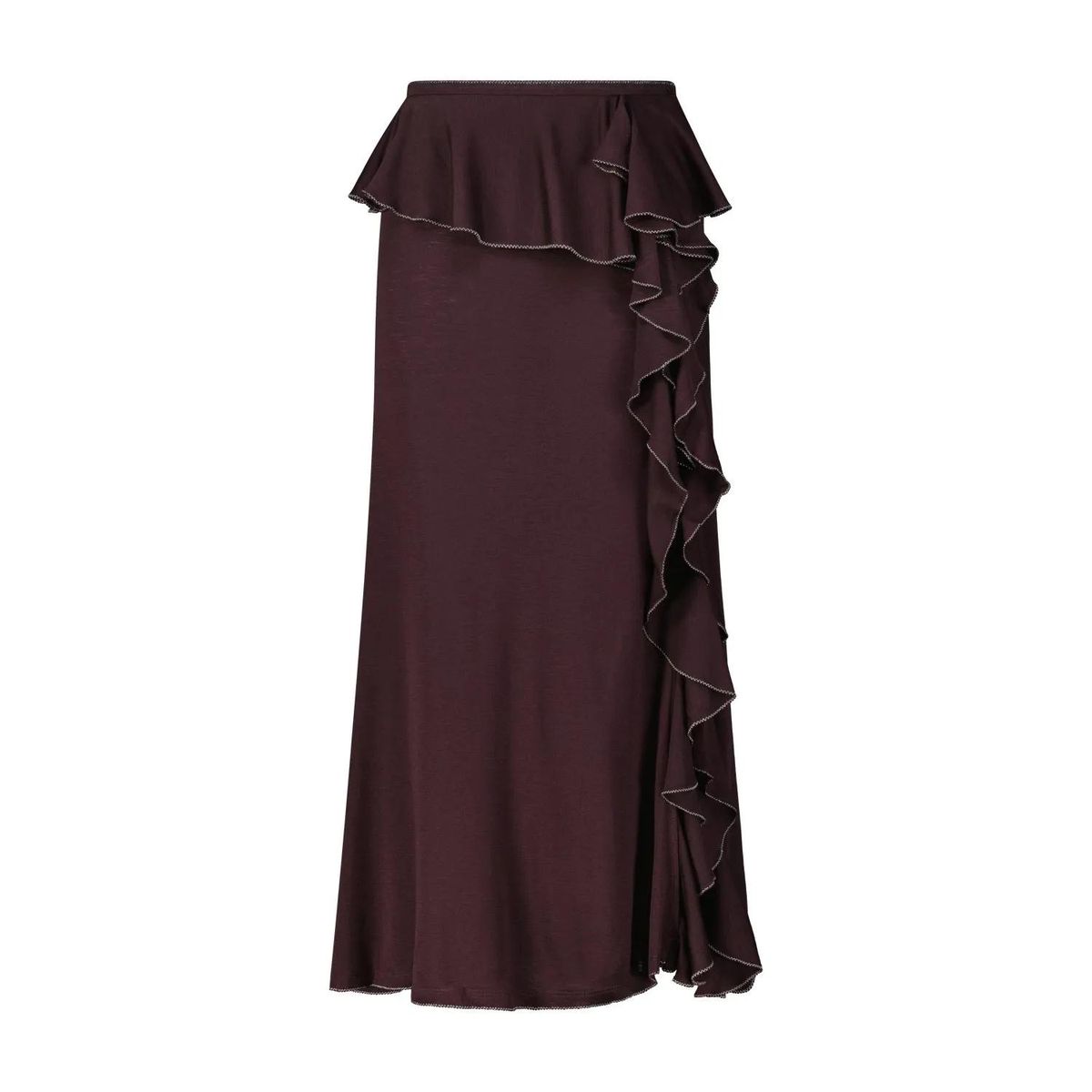 Maxirock mit Rüschen und Schlitz