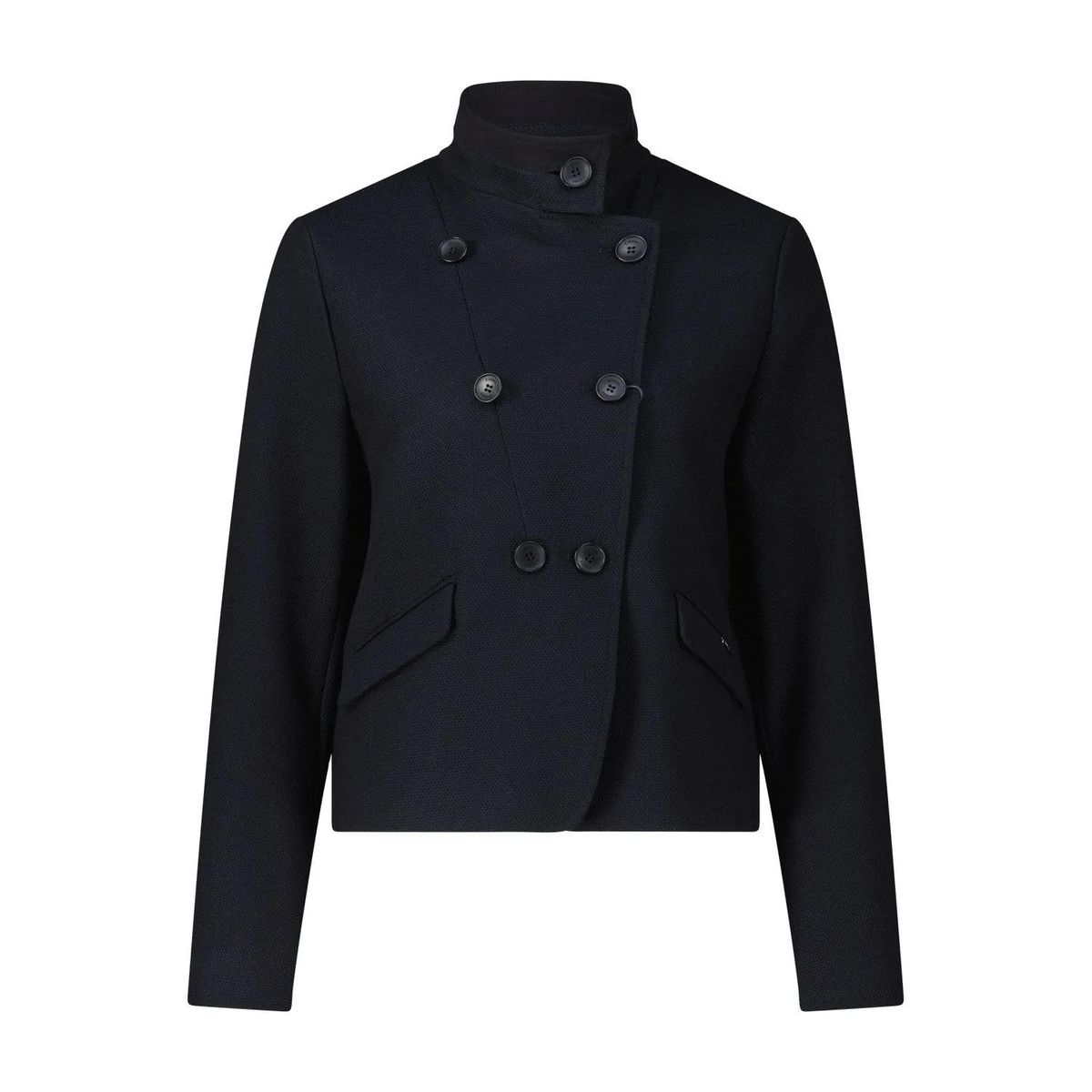 Zweireihiger Blazer mit Stehkragen und Struktur