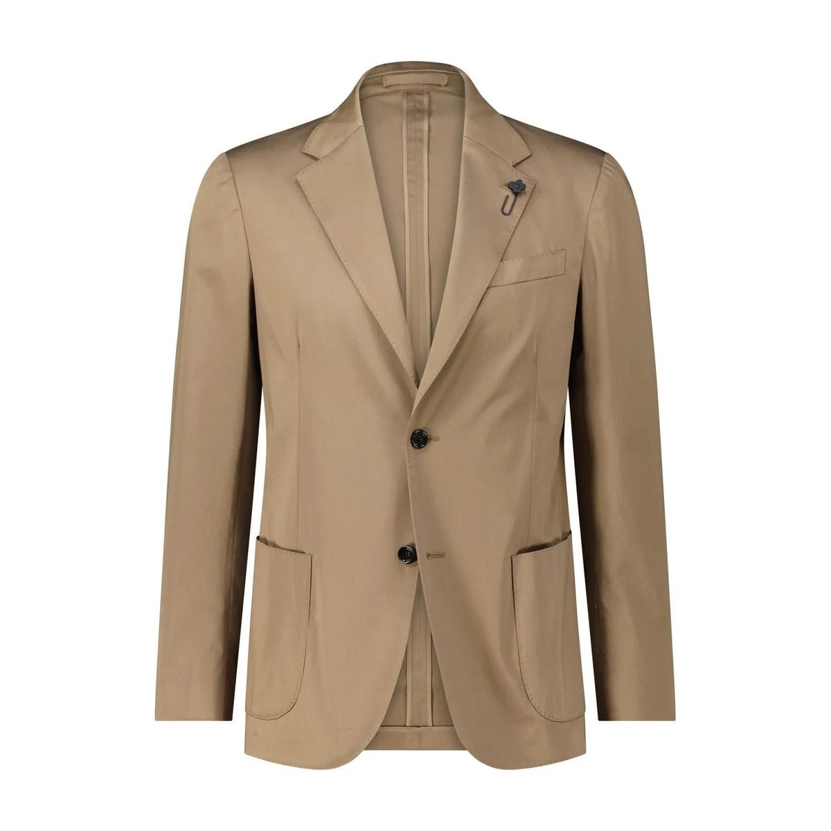 Brauner Baumwoll-Zwei-Knopf-Blazer