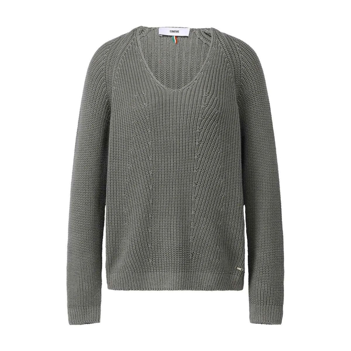 Strickpullover aus Baumwollmischung mit V-Ausschnitt