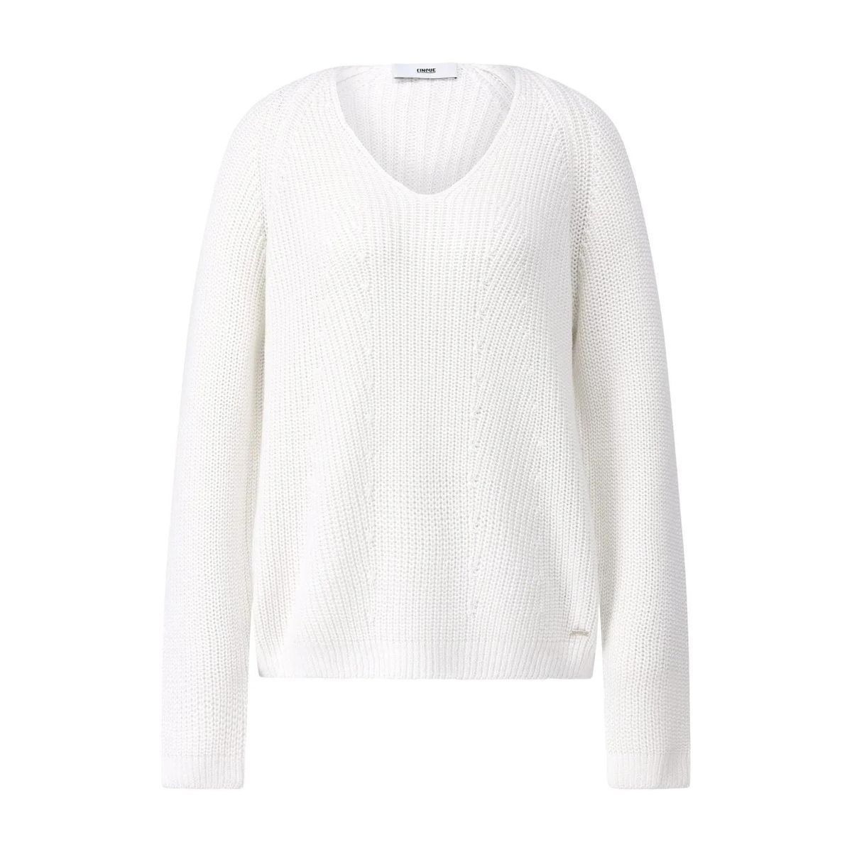 Strickpullover aus Baumwollmischung mit V-Ausschnitt