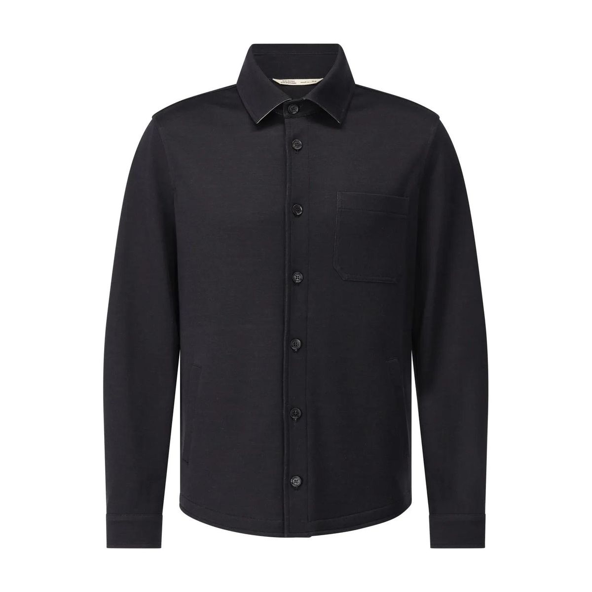 Klassisches schwarzes Overshirt mit Knöpfen