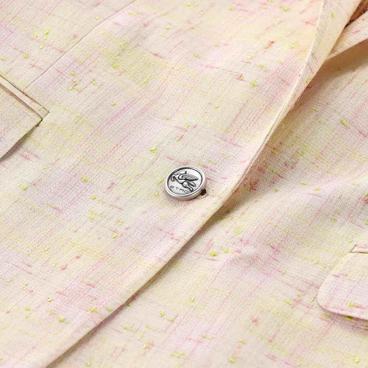 Pastellfarbener Tweed Einreiher Blazer