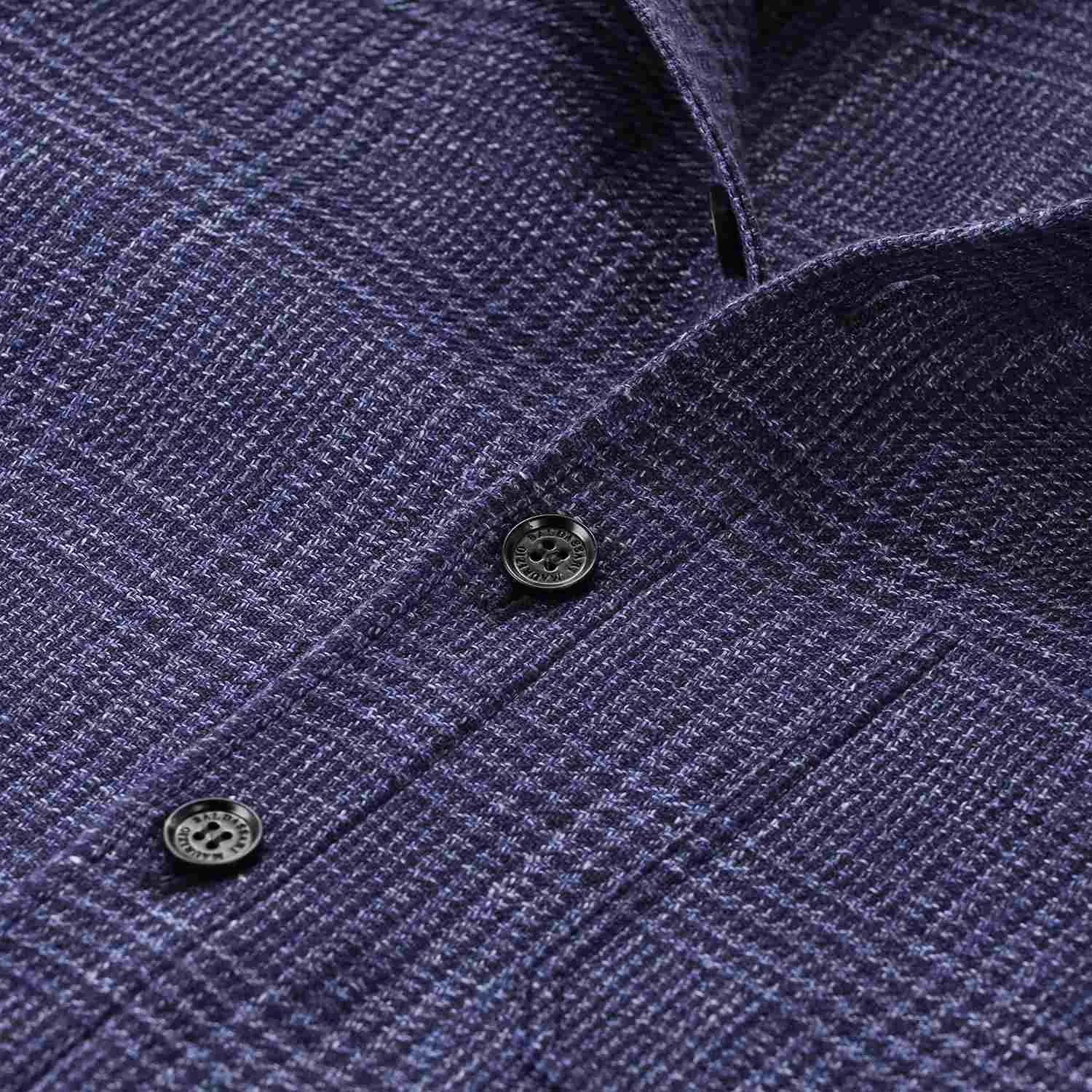 Kariertes Overshirt aus Woll-Leinen-Mischung