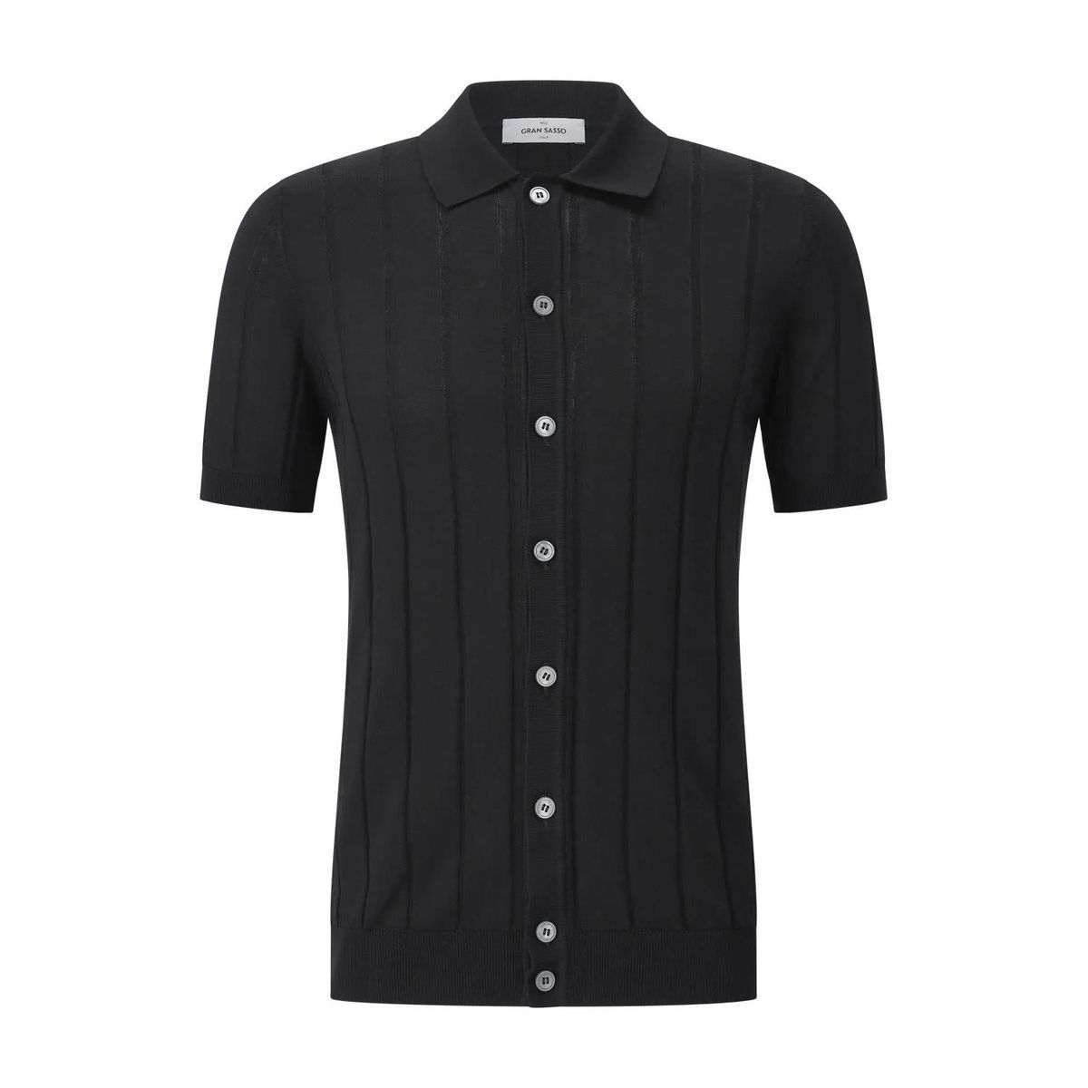 Geripptes Poloshirt aus Baumwolle mit Knöpfen