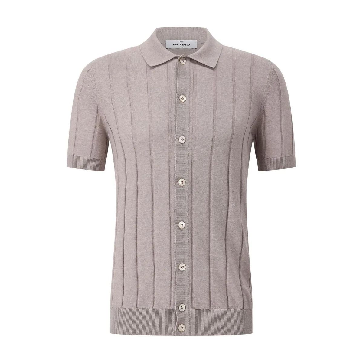 Geripptes Poloshirt aus Baumwolle mit Knöpfen