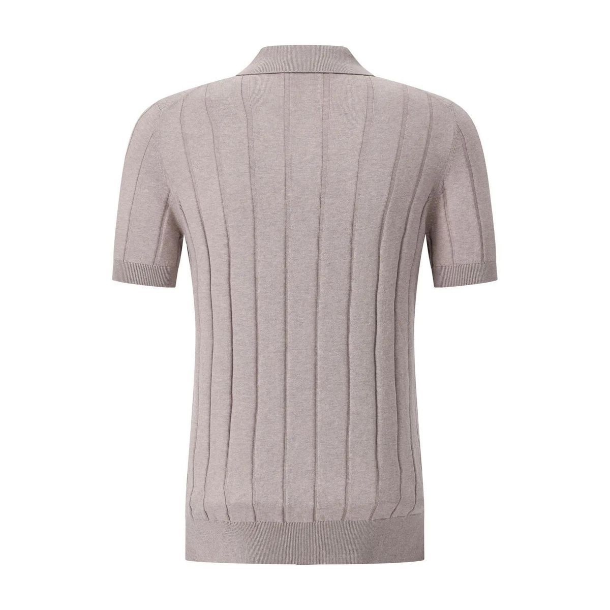 Geripptes Poloshirt aus Baumwolle mit Knöpfen