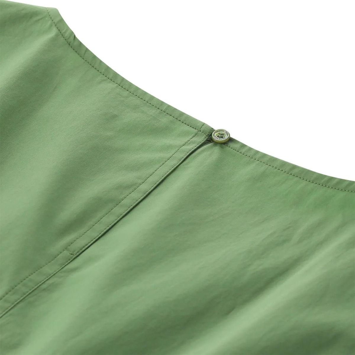 Elegantes Gürtel-Midi Baumwollkleid