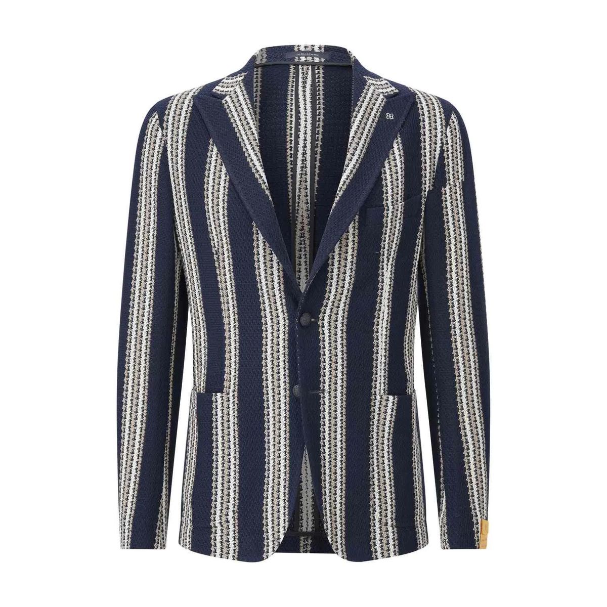 Gestreifter Strickblazer aus Baumwolle