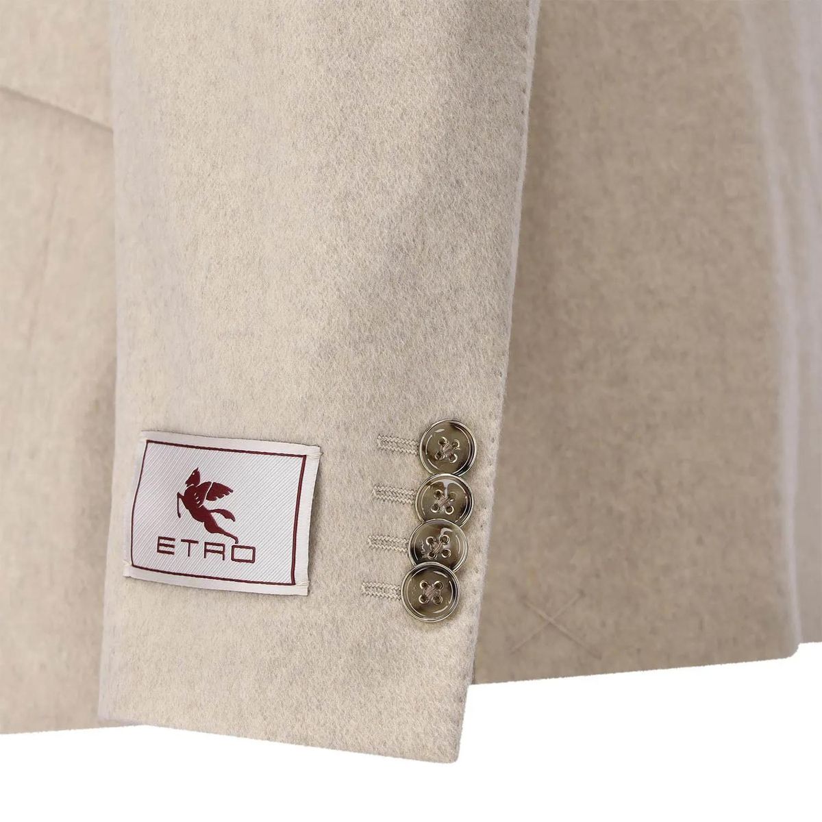 Beigefarbener, einreihiger Kaschmirblazer