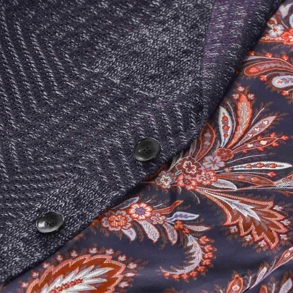 Strukturiertes Sakko aus Wollmischung mit Paisley-Futter