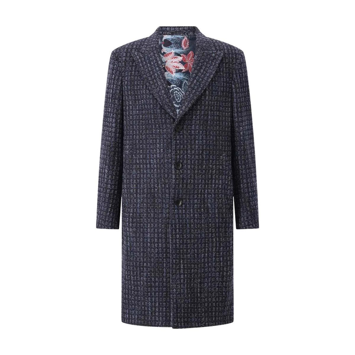 Herren Wollmantel mit Blumenfutter