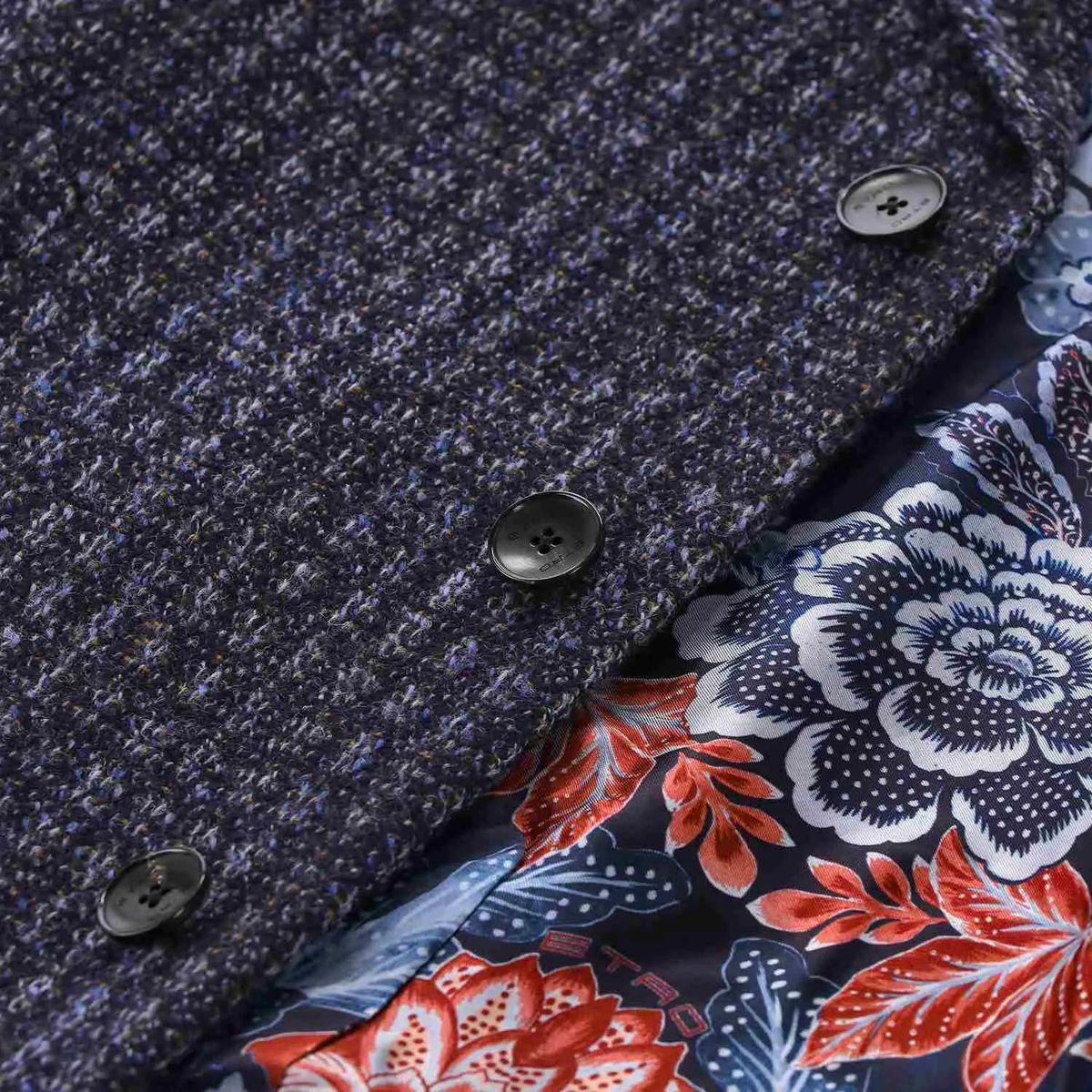 Herren Wollmantel mit Blumenfutter