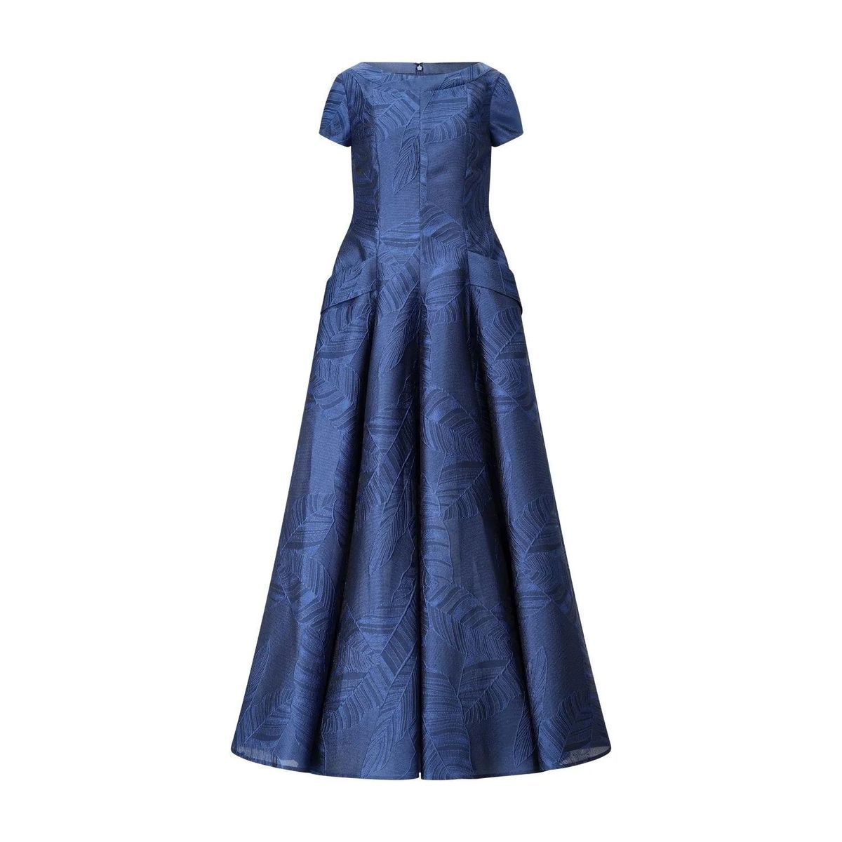 Elegantes Abendkleid mit Blatt-Jacquardmuster