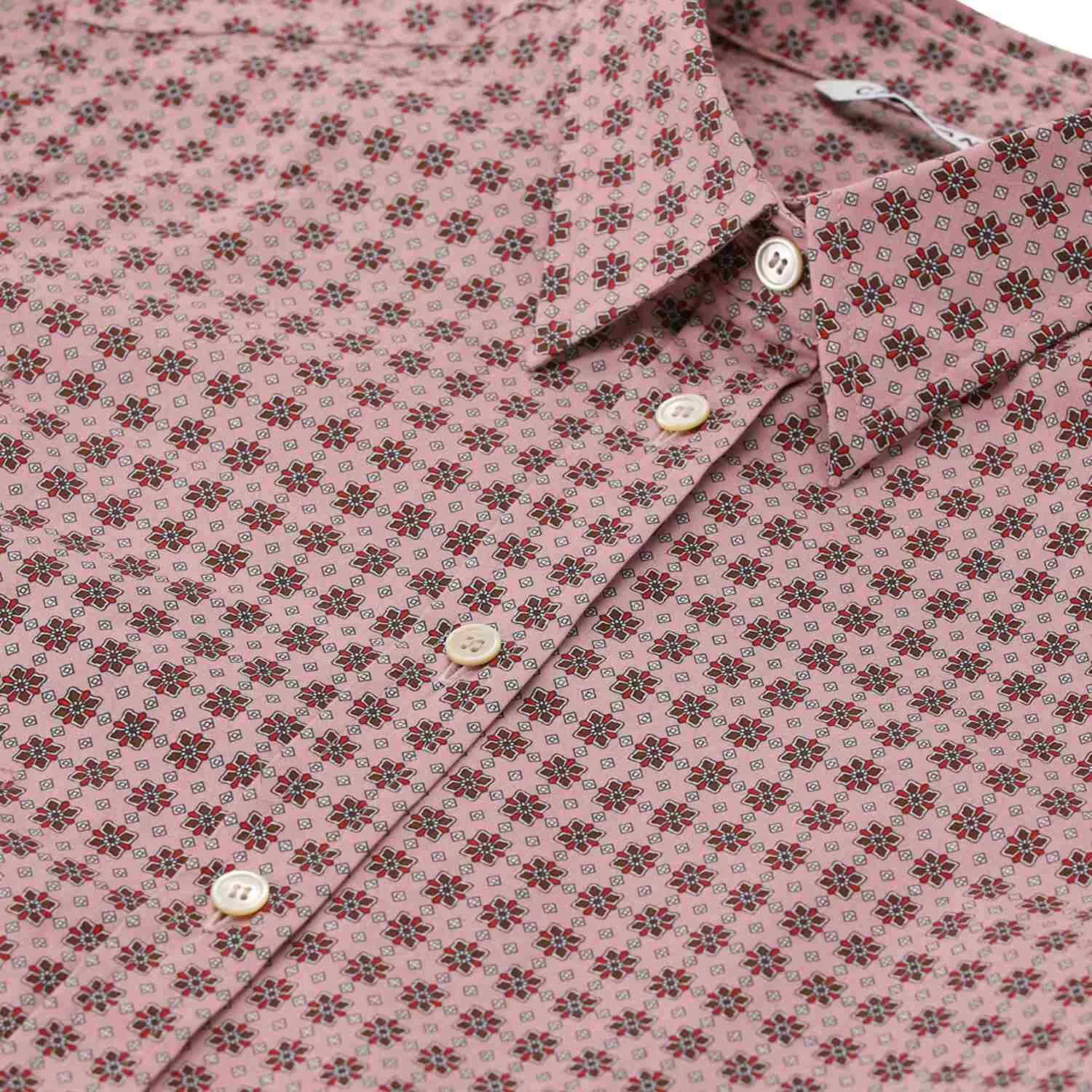 Gemusterte Slim Fit Baumwollbluse