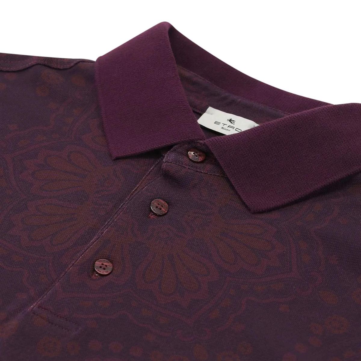 Poloshirt aus Baumwolle mit Paisley-Muster
