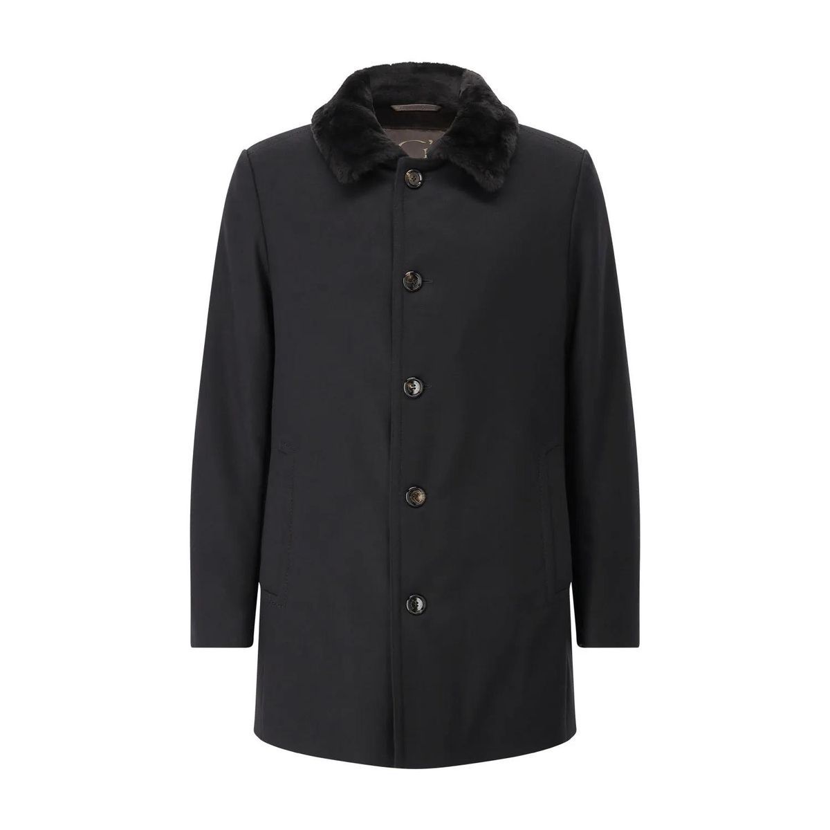Eleganter Wollmantel mit Pelzkragen