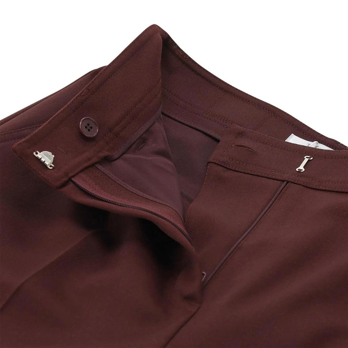 Elegante Wollgabardine Hose mit geradem Bein