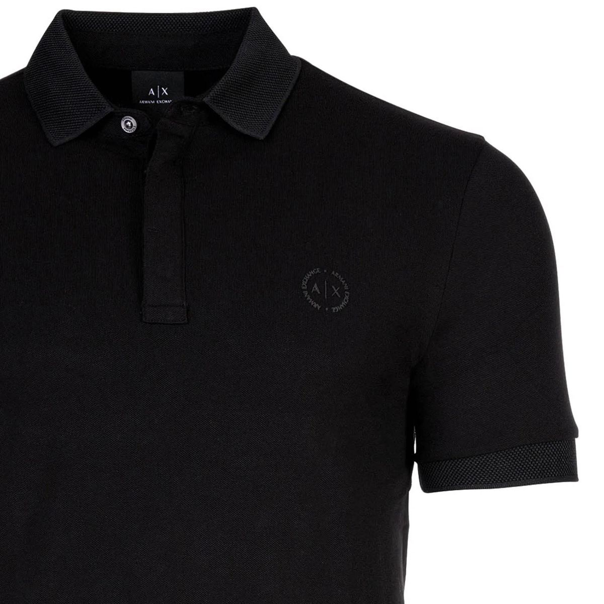 Schwarzes Baumwoll-Poloshirt für Herren