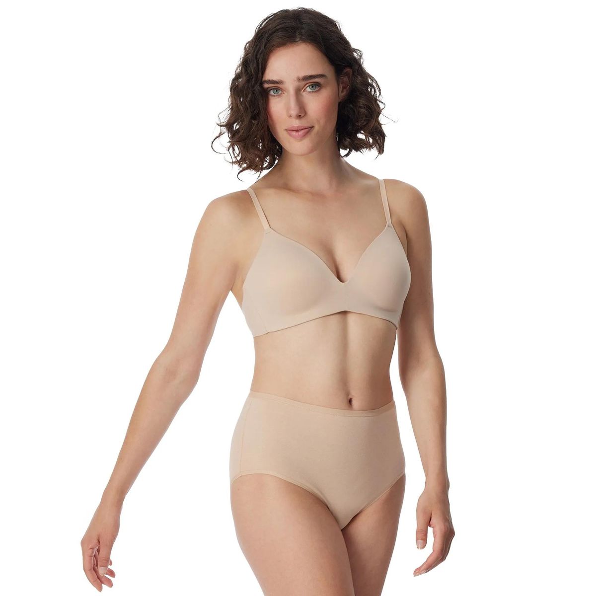 Klassischer, beiger, hoher Taillenslip