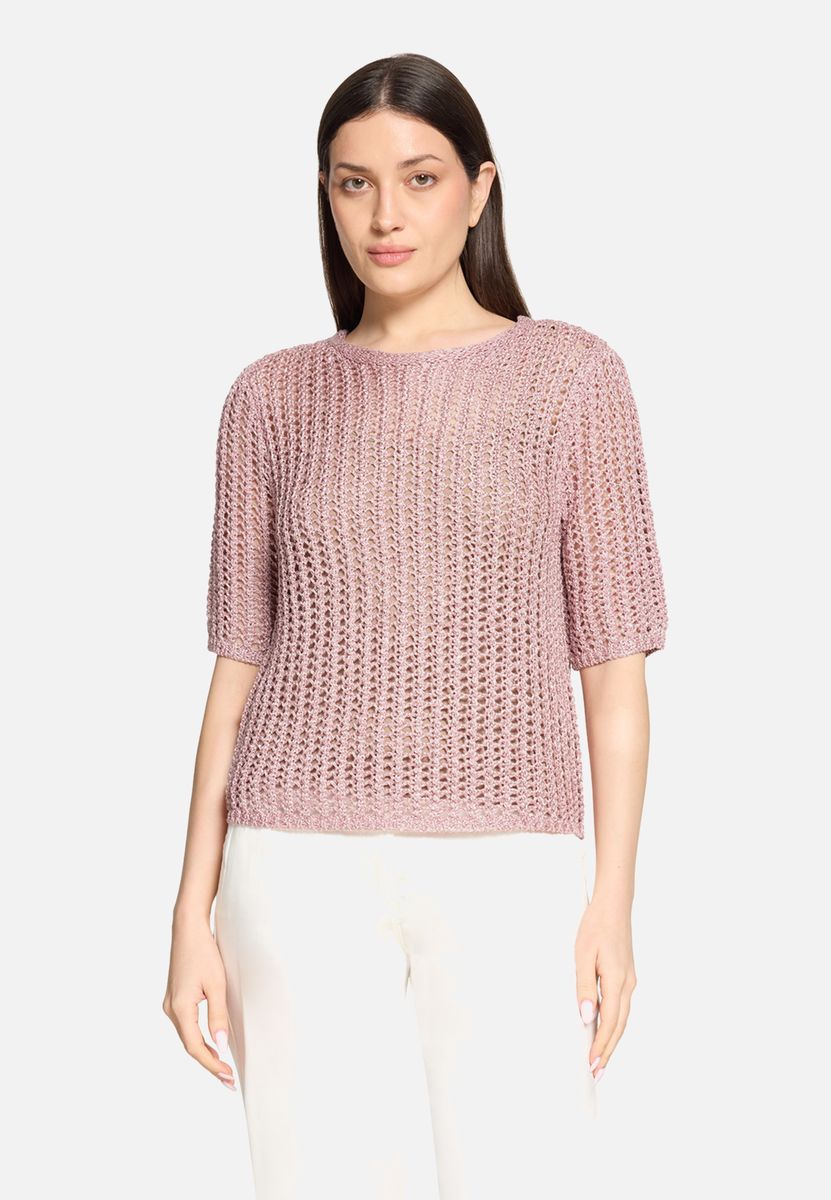 Metallic Strick Kurzarm Top