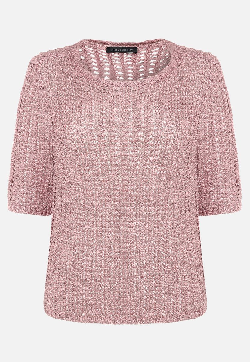 Metallic Strick Kurzarm Top