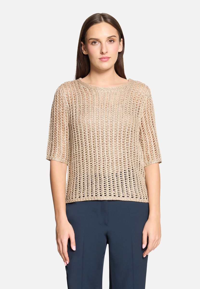 Metallic Strick Kurzarm Top