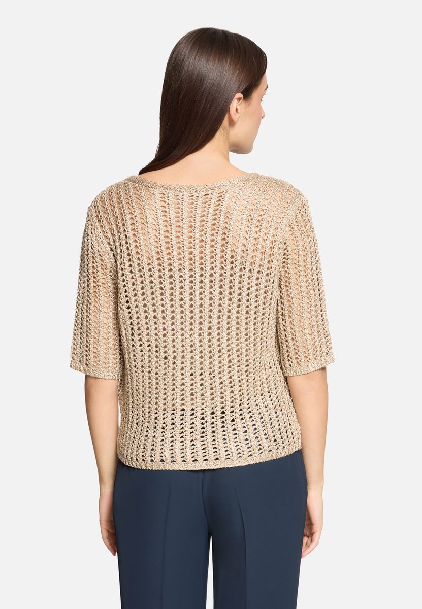 Metallic Strick Kurzarm Top