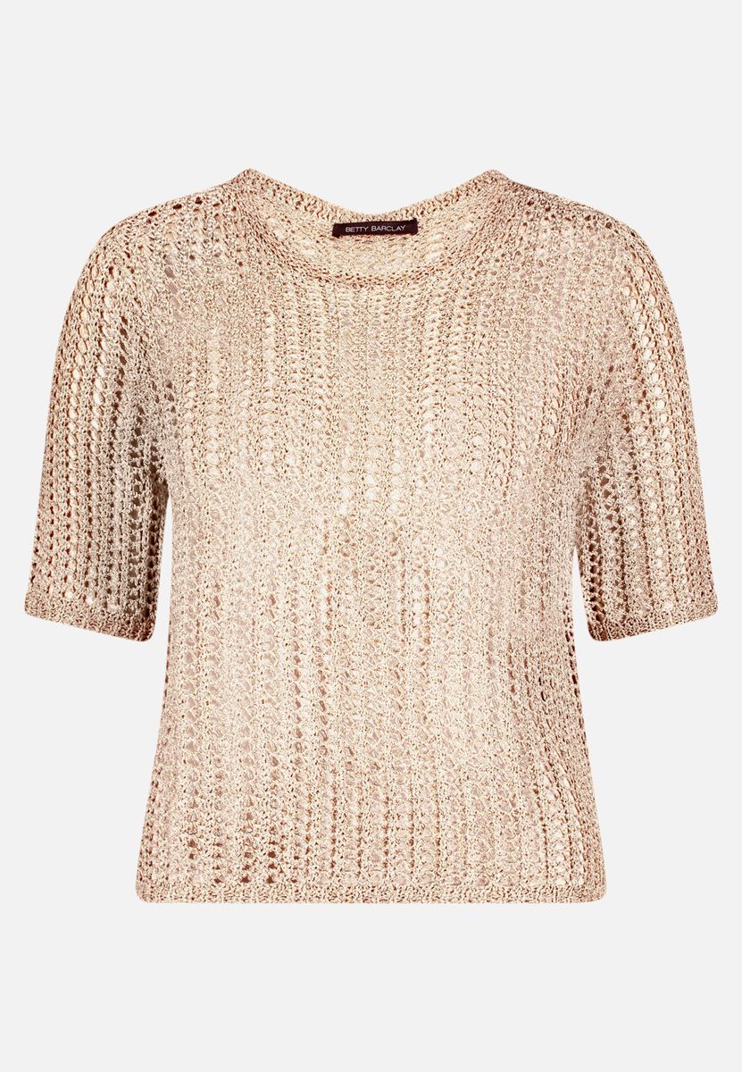 Metallic Strick Kurzarm Top