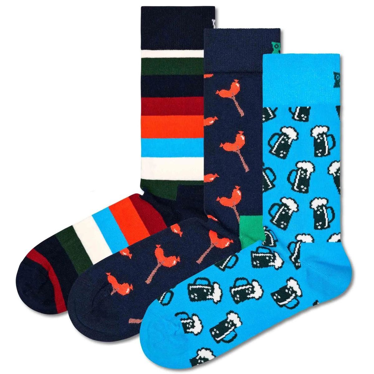 Buntes Socken-Set mit Streifenmuster