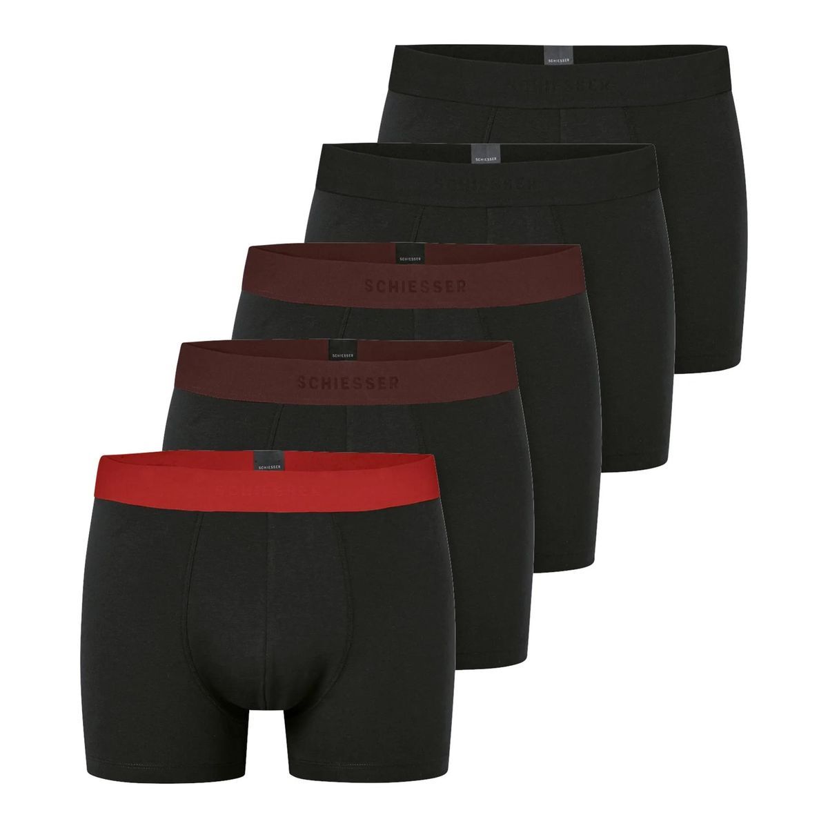 Herren Schwarze Boxershorts Fünferpack