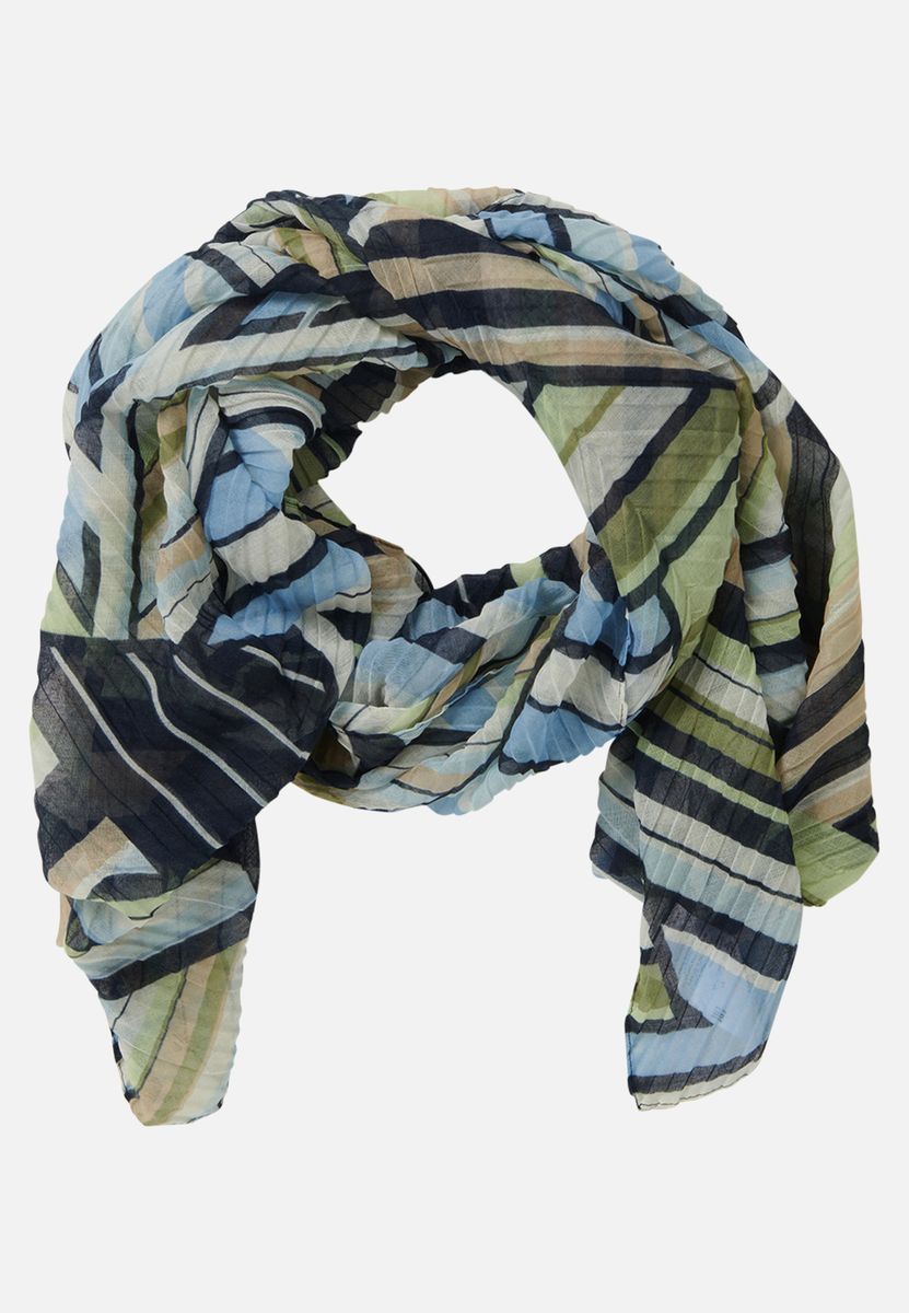 Geometrisch Gemusterter Plissee-Schal
