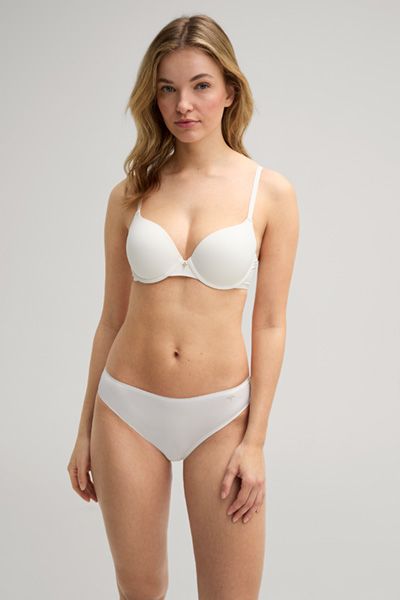 Nahtloser Offwhite Push-Up BH Sensation mit Bügel und Jacquard-Trägern