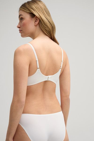 Nahtloser Offwhite Push-Up BH Sensation mit Bügel und Jacquard-Trägern