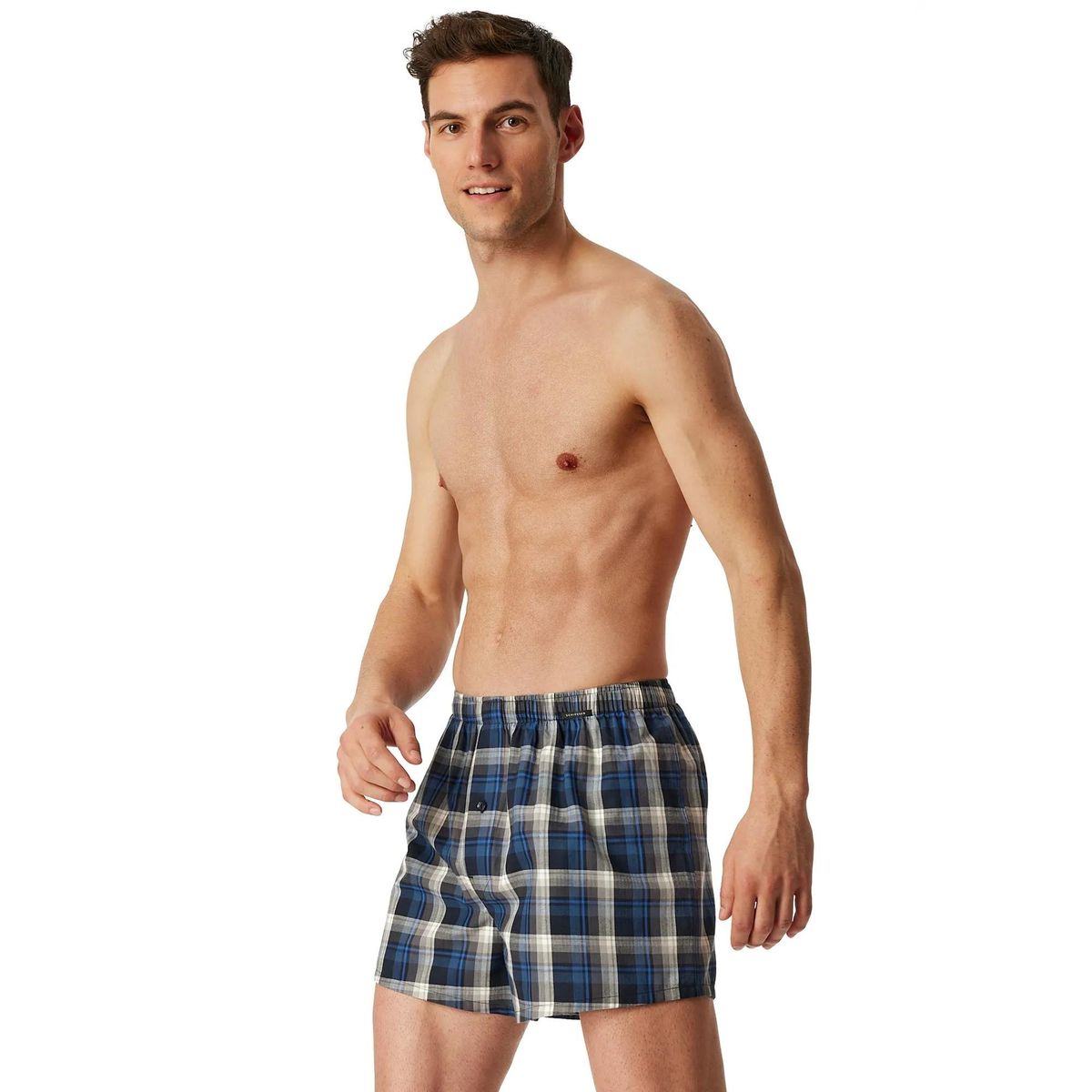 Herren Web-Boxershorts mit Karomuster