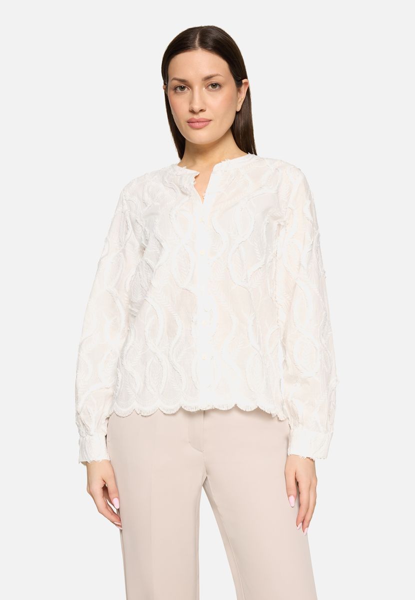 Elegante Spitzenbluse mit Schmuckkanten