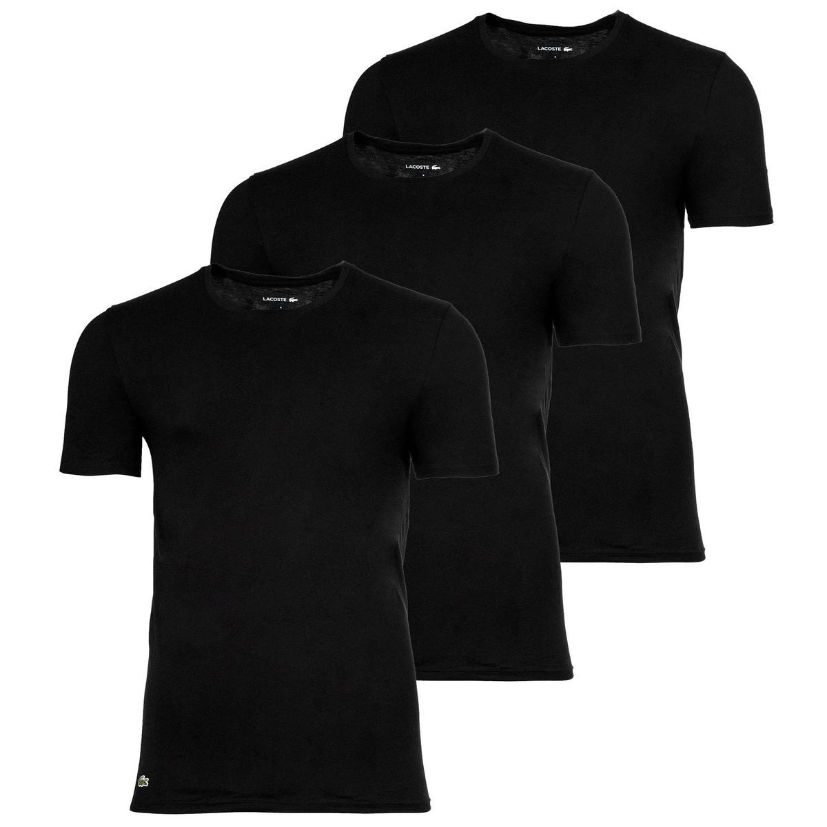 Klassisches schwarzes Rundhals-T-Shirt 3er-Pack