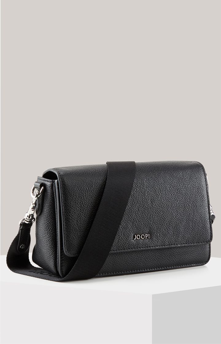 JOOP! Vivace Elissa Schultertasche aus schwarzem genarbtem Leder