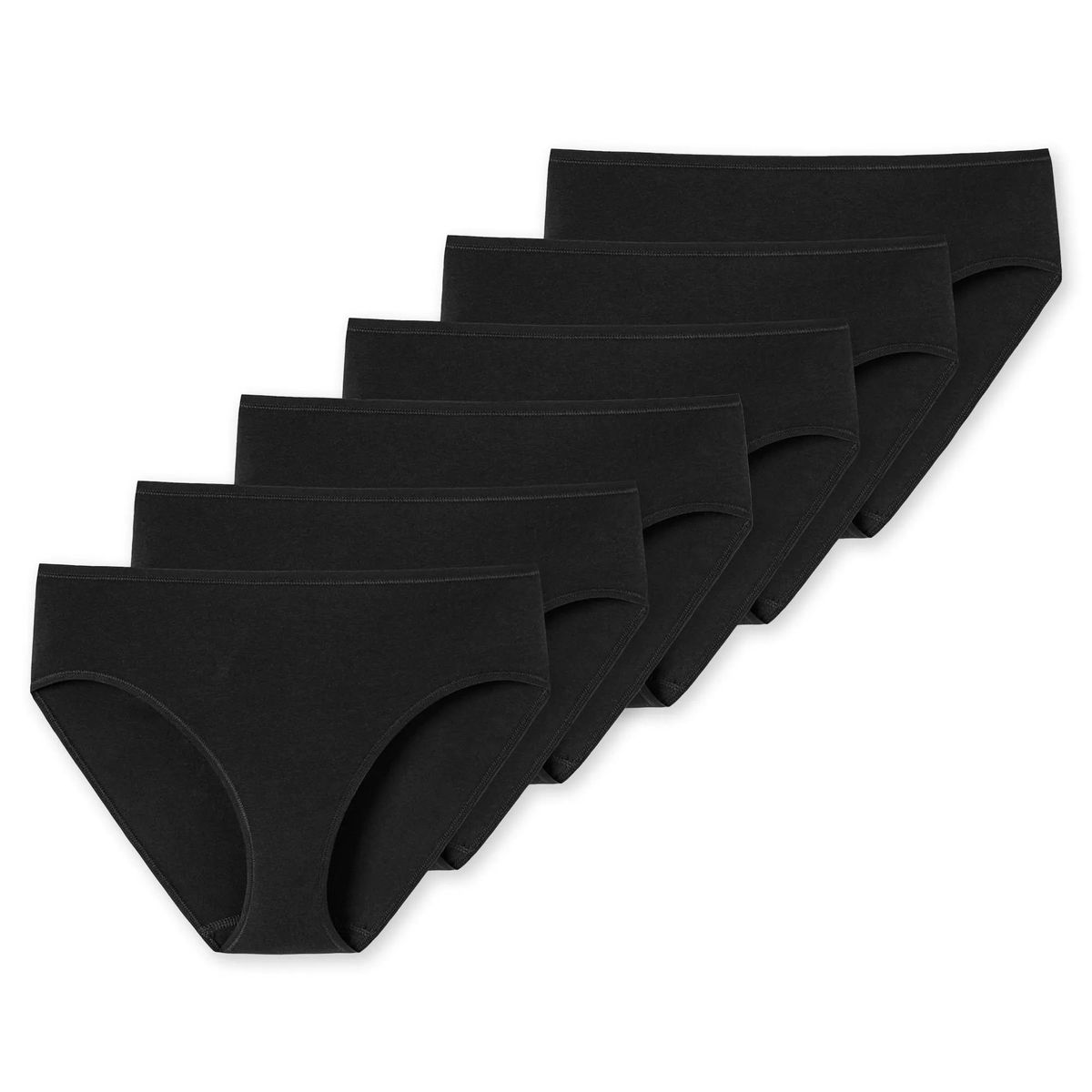 Klassische schwarze Baumwollslips im Sechserpack