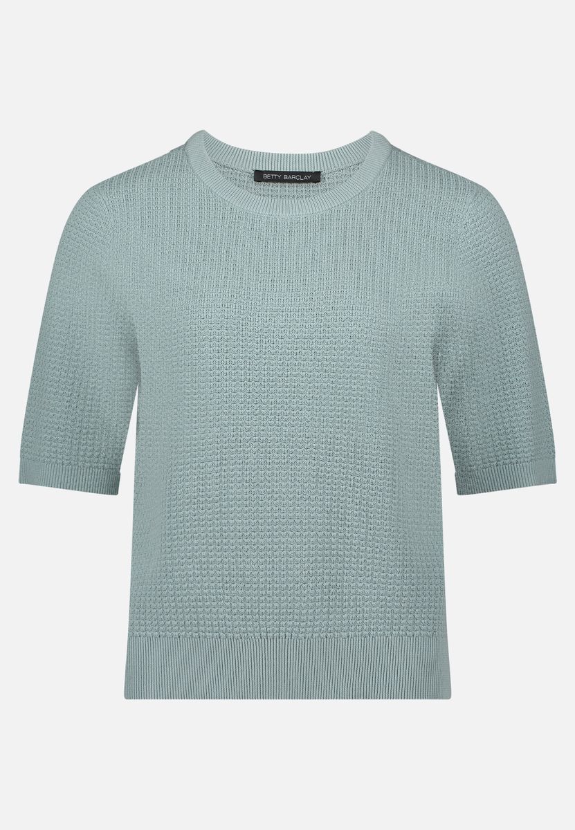 Kurzarm-Strickpullover mit Struktur