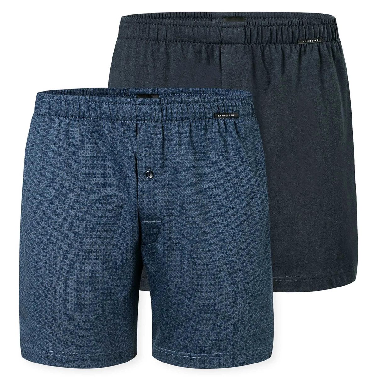 Herren Web-Boxershorts mit blauem Muster