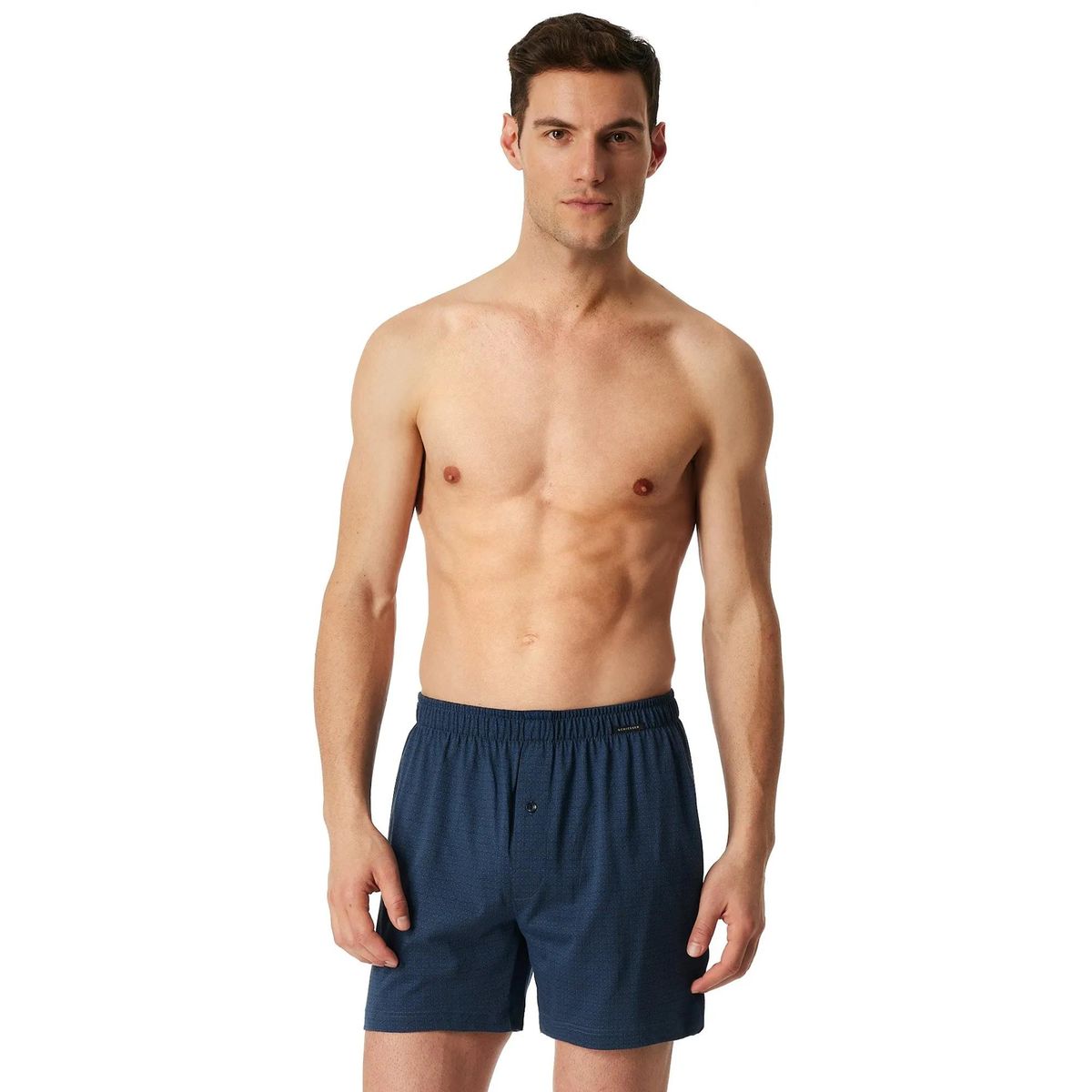 Herren Web-Boxershorts mit blauem Muster