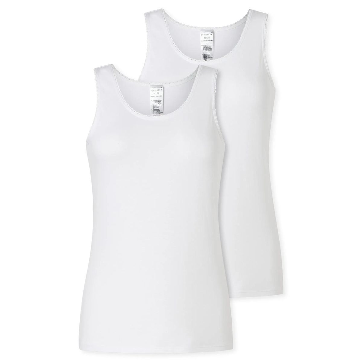 Weißes Tanktop-Set aus Baumwollmischung