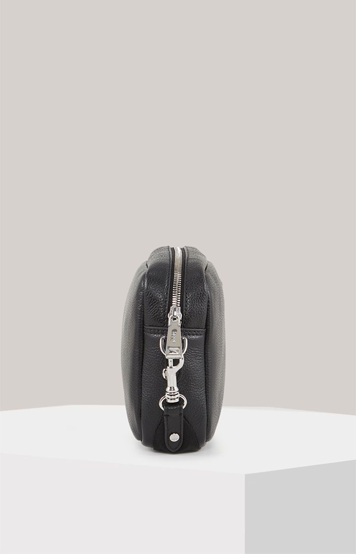 Joop! Vivace Cloe Schwarze Leder Umhängetasche mit Logo-Gurt