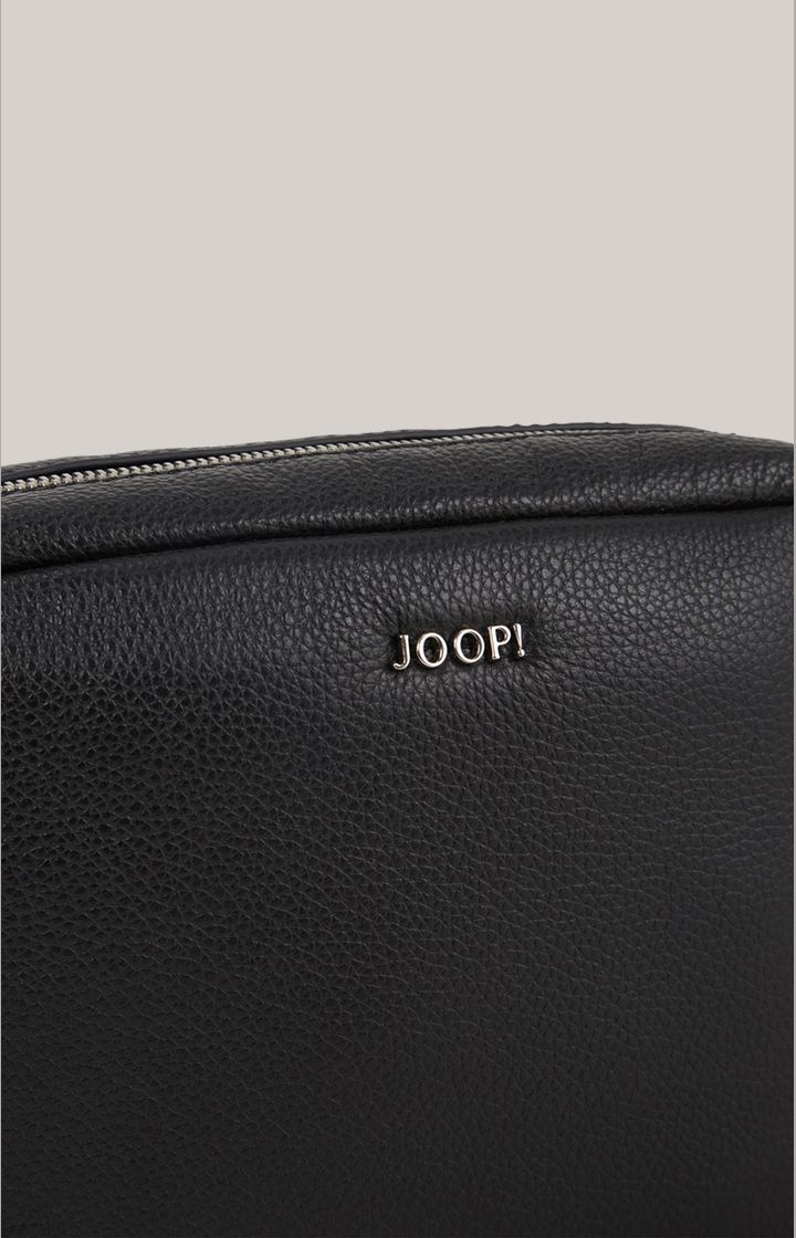Joop! Vivace Cloe Schwarze Leder Umhängetasche mit Logo-Gurt