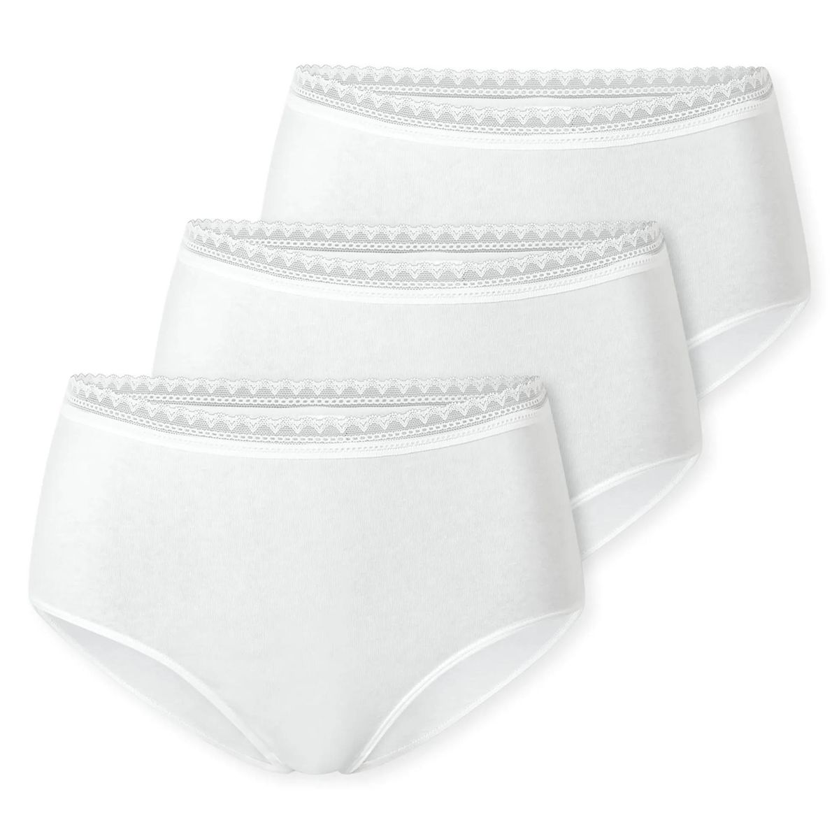 Weiße Baumwollslips für Damen, 3er-Pack